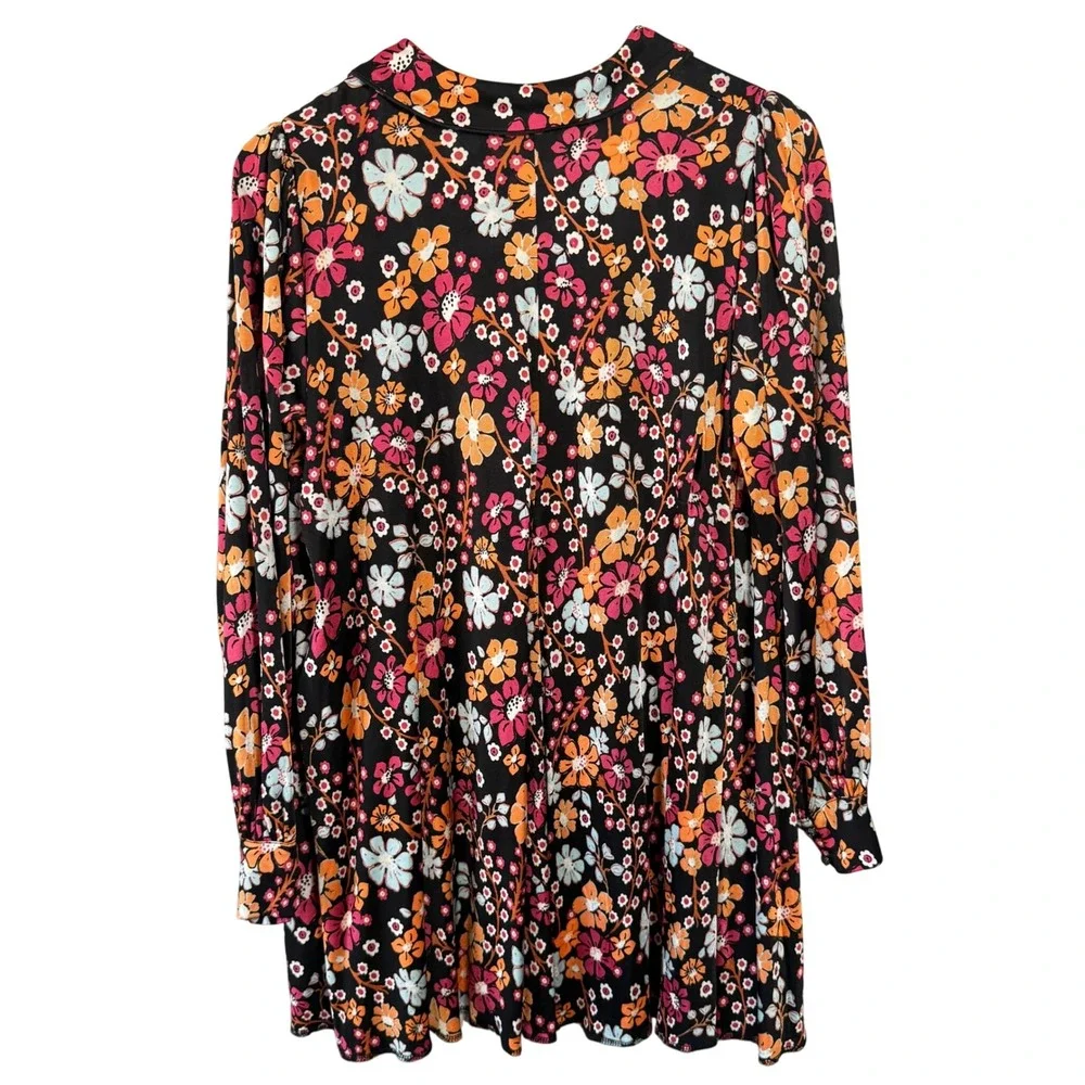 Free People Daisy Jane‎ Mini Dress Dark Floral Combo Size Small